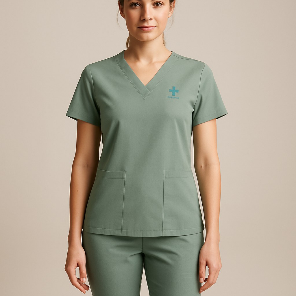 Comfort Scrubs nurse set, female model, front view
